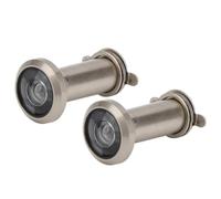 Tomotato Judas de Porte Sécurité Domestique, 2 Pièces Angle de Vue 220 Degrés avec Couverture Arrière Épaisseur Porte 35-60mm pour Portes Bois Métal Fibre de Verre (Simple 14 brossé)