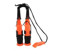 Tomotato Kit de sécurité pour la pêche sur Glace en Hiver, 2 Pics à Glace avec sifflet d'urgence, Outil Essentiel pour sauver des Vies (Corde Noire)