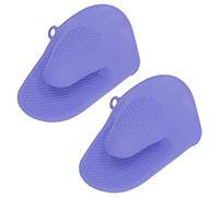 Tomotato Lot de 2 Gants de Cuisine en Silicone, Résistant à Chaleur Anti-brûlure, Accessoire Cuisine pour Outil de Cuisson Au Barbecue(Violet)