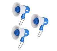 Tomotato Lot de 3 Mini Mégaphones, Haut Parleurs Musicaux Amusants avec Chansons Intégrées, Microphone pour Jeux de Rôle et Fêtes Enfants (Bleu)