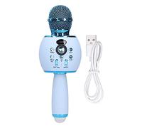 Tomotato Microphone sans Fil Bluetooth Portable, Micro Main Libre avec Haut-Parleur intégré, Enceinte puissante, lumière LED colorée, matériau ABS et Alliage d'aluminium, pour fête