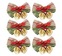 Tomotato Mini Nœud Papillon avec Clochettes en Métal Durable, 50 Pièces pour Décoration de Sapin de Noël, Cadeaux, Portes, Murs, Bureau et Maison