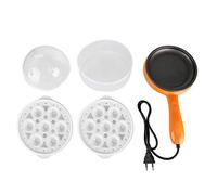 Tomotato Mini poêle à Frire électrique, poêle à œufs antiadhésive avec Supports de Cuisson à la Vapeur, Multifonction pour Petit déjeuner, Burger, 220V, ABS et PP, pour Famille
