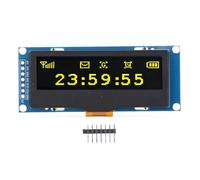 Tomotato Module d'Affichage OLED, Interface PI I2C de 2,23 Pouces, Module d'Écran à Diode Électroluminescente Organique de Résolution 128x32, Pilote SSD1305 (Affichage Jaune)