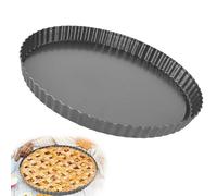 Tomotato Moule à Tarte, Moule à Tarte en Acier au Carbone Antiadhésif avec Fond Amovible, 13in, pour Cuisson de Pizza, Quiche, Gateau, Tartelette, Facile à Nettoyer, Idéal pour Les Chefs à la Maison