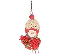 Tomotato Oiseau de Noël Jouet de Recherche de Nourriture Perruche Jouets à mâcher Activité de Jeu pour Les Petits perroquets Moyens Accessoires de Cage à Oiseaux Suspendus pour Conure