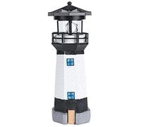 Tomotato Phare Solaire Jardin, Phare Étanche IP65 Éclairage LED Rotatif avec Interrupteur pour Patio Allée Terrase Lumière Décorative Extérieure