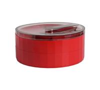 Tomotato Plateau de service divisé rotatif, plateau de service rouge double couche avec couvercle transparent 6 plateaux divisés amovibles transparents pour bonbons, fruits, noix, chips
