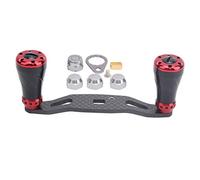 Tomotato Poignée de Moulinet de pêche 85 mm en Carbone et métal, Interchangeable Main Gauche Droite, Remplacement de manivelle pour moulinets Casting et Spinning (Noir Rouge)
