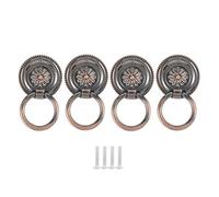 Tomotato Poignée de Porte Antique Anneau, 4Pc Poignée Tiroir en Alliage de Zinc pour Armoire, Commode, Meuble TV, Coffre à Bijoux (Honggu-big)