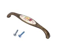 Tomotato Poignées de Tiroir en Céramique Vintage, Alliage de Zinc Bronze Antique avec Motif Fleur pour Armoire Cuisine Commode Meuble Salle de Bains Placard Porte Bibliothèque(3#)