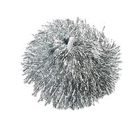 Tomotato Pompons de Pom-Pom Girl, Accessoires D'encouragement de l'esprit D'équipe en Feuille MéTallique avec Poignée Droite pour Aérobic, Danse, Jeu de Sport, Décoration de Club de Football(Argenté)