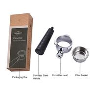 Tomotato Portafilter bottomless 58mm, panier filtre inclus 3 oreilles en acier inoxydable, compatible avec 450 820 840 870, extraction profonde, facile à nettoyer (58mm)