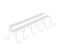 Tomotato Porte-ustensiles de Cuisine, Crochet en Fer à Double Rangée, Cuillère, Pelle, Tasse, Crochets sous L'armoire pour étagère de 2.5cm D'épaisseur Ou Moins(Blanc)