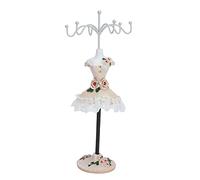 Tomotato Présentoir à Bijoux Mannequin, Support de Collier et de Boucle Oreille Forme Fille Modèle avec 6 Support Rotatif, Porte-Bijoux Présentoir Robe de Princesse pour Filles Femmes(B)