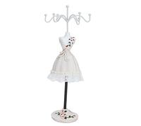 Tomotato Présentoir à Bijoux Mannequin, Support de Collier et de Boucle Oreille Forme Fille Modèle avec 6 Support Rotatif, Porte-Bijoux Présentoir Robe de Princesse pour Filles Femmes(Un)