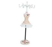 Tomotato Présentoir à Bijoux Mannequin, Support de Collier et de Boucle Oreille Forme Fille Modèle avec 6 Support Rotatif, Porte-Bijoux Présentoir Robe de Princesse pour Filles Femmes(D)