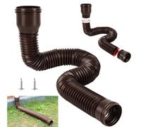 Tomotato Rallonge Gouttière Flexible, Extension de Gouttière en matériau PE, Kit Ensemble D'Extension Ronde pour Descente d’Eau de Pluie et Avant-Toit de la Maison(Brun)