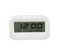Tomotato Réveil Enfant LCD avec Rétroéclairage, Alarme Musicale, Affichage Température, Rappel Anniversaire, Fonction Répétition pour Chambre Enfants et École (Blanc)