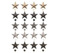 Tomotato Rivets en Alliage Étoile, 20 Sets 5 Couleurs Clous Décoratifs Étoile à 5 Branches, Vis Métal pour Accessoires en Cuir Artisanal, Décorations pour Sacs à Main Ceintures Por