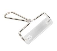 Tomotato Rouleau d'argile Acrylique, Rouleau à Pâtisserie en Argile Antiadhésif Transparent avec Poignée en Acier Inoxydable, Outil de Bricolage Artisanal pour Rouler, Estampage, Gaufrage(10 cm)