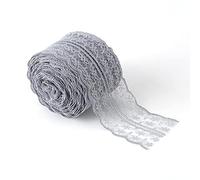 Tomotato Ruban en Dentelle, 4,5 cm de Ruban Floral en Dentelle en Tissu en Dentelle par Le Rouleau pour Faire-Part de Mariage, Cartes, Décoration(Gris)
