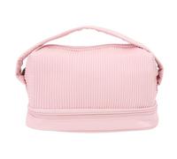 Tomotato Sac de Maquillage Voyage Double Couche Imperméable en PU, Grande Capacité avec Compartiments Organisés pour Toilettes et Cosmétiques, Portable pour Déplacements Profession