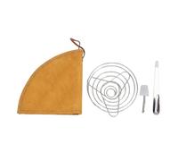 Tomotato Sac de Rangement en Papier Filtre à café en Acier Inoxydable Pliable, Support de goutteur de café avec cuillère, Bec de Bouilloire pour Le Camping, Les Voyages, Les Amateurs de