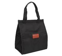 Tomotato Sac Isotherme Imperméable Portable pour Déjeuner, Sac en Film d'Aluminium Épaissi avec Triple Isolation et Double Poignée, Compartiments pour Bouteille et Ustensiles (Noir)