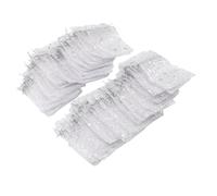 Tomotato Sacs en maille transparente à cordon, 50PCS avec motif étoilé pour emballage, mariage, église, fêtes et petits objets (Argent)
