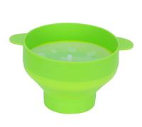 Tomotato Seau à pop-corn pliable en Silicone, bol pour machine à pop-corn avec couvercle pour -ondes de cuisine (With handle-green)
