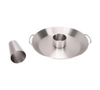 Tomotato Support de Poulet pour canette de bière, Gril en Acier Inoxydable de 35 x 13,5 cm, rôtissoire Verticale Ronde Amovible, Accessoires de grillades pour Les activités de Pique-Nique
