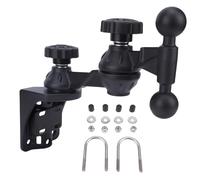 Tomotato Support Marin Double Tête à Billes en Alliage d'Aluminium pour GPS et Sondeur, Support Électronique Marine avec Double Rotule et Coussinets en Caoutchouc Renforcé pour Bat