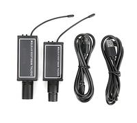 Tomotato Système Audio Sans Fil Numérique, Émetteur et Récepteur Microphone avec Batterie Intégrée, Transmission Audio 900-930Hz, pour Enregistrement, Reportage et Spectacles (Noire)