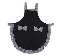 Tomotato Tablier de Cuisine, Joli Tablier Vintage avec Poches et Nœud Papillon, Tablier de Cuisine de Chef Serveuse pour Restaurant de Cuisine, Barbecue, Serveurs(Noir)