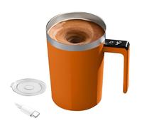 Tomotato Tasse à café auto-agitatrice avec couvercle, tasse à agitation magnétique automatique de 400 ml, tasse à mélanger rechargeable avec affichage de la température pour café, thé,