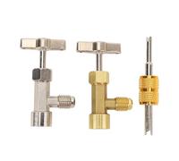 Tomotato Vanne Régulation Réfrigérant R134A, Robinet de Canette de Réfrigérant de Style Perforation Auto Scellant, Adaptateur de Réservoir avec Outil de Retrait de Noyau Valve pour Système