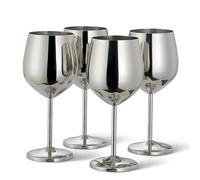 Tomotato Verre à vin en acier inoxydable, gobelet en métal contemporain pour cocktails de champagne, finition en cuivre 500 ml, conception compacte pour le bar à domicile