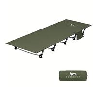 TOMOUNT Lit de Camp Pliant Ultra léger Barres en Aluminium 190 x 70 cm Chaise Longue de Camping compacte et Portable Facile à Construire Lit de Camping résistant tentes - Vert