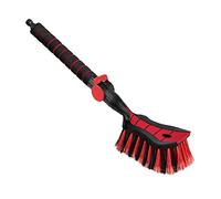 ToMPaR Brosse de Lavage I Brosse à Eau I avec raccord d'eau I Ouverture Rapide du Robinet d'eau I Poils serrés I Poignée Confortable I Voiture | Jardin | Longueur: 54 cm I Rouge