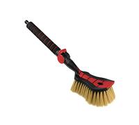 ToMPaR Brosse de Lavage I Brosse à Eau I avec raccord d'eau I Ouverture Rapide du Robinet d'eau | Poils Doux, Fins et délicats I Poignée Confortable I Voiture | Jardin | Longueur: 54 cm I Rouge