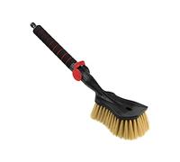 ToMPaR Brosse de Lavage I Brosse à Eau I avec raccord d'eau I Ouverture Rapide du Robinet d'eau | Poils Doux, Fins et délicats I Poignée Confortable I Voiture | Jardin | Longueur: 54 cm I Rouge