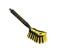 ToMPaR Brosse de Lavage I Brosse à Eau I avec raccordement à l'eau I Ouverture Rapide du Robinet d'eau I Poils serrés I Poignée Confortable I Voiture | Jardin | Longueur: 44 cm I Jaune