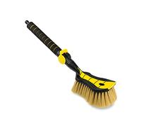 ToMPaR Brosse de lavage I Brosse à eau I Avec raccordement à l'eau I Ouverture rapide du robinet d'eau I Poils doux, fins et délicats I Poignée confortable I Voiture | Jardin | Longueur: 54 cm I Jaune