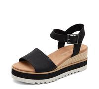 TOMS 10021084 Sandale, Black Wide Width Heavy Canvas, 37.5 EU
