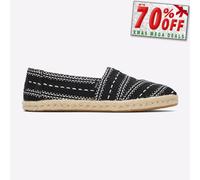 Toms Alpargata Classique Femmes Mode Décontracté à Enfiler Corde Chaussures Noir