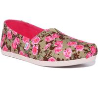 Toms Alpargata Femmes Slip On Toile Espadrilles En Vert Multicolore EU 36-42