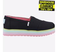 Toms Shoes Chaussures Alpargata Junior Filles – Slip Plateforme Multicolore Noir