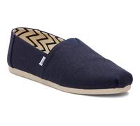 TOMS Alpargata Mocassins à enfiler pour homme en toile de coton recy respectueux de l'environnement, gore élastique, semelle en caoutchouc, toile Heritage bleu marine 9,5