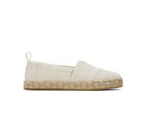 TOMS Alpargata Rope Semelle de Mocassin, Natural Undyed Metallic Linen Stripe, 32.5 EU